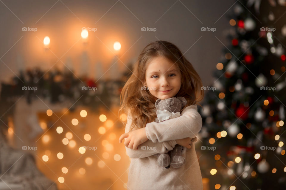 Cute little Girl  at Christmas Eve 