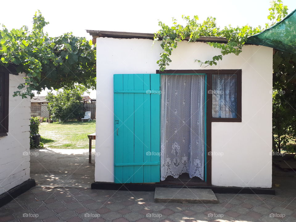 Blue door to the summer house