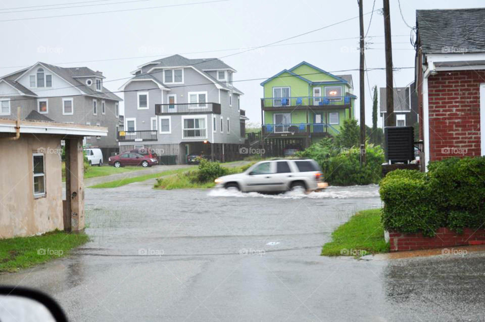 Heavy rain in OBX. cars driving through heavy rain in North Carolina's Outer Banks