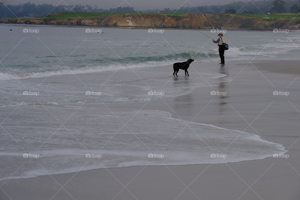 Fishing the surf in Carmel by the sea