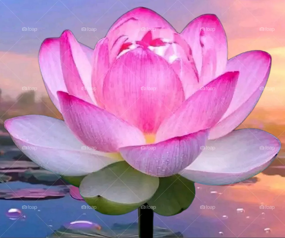 Beautiful lotus flower inside a lake.