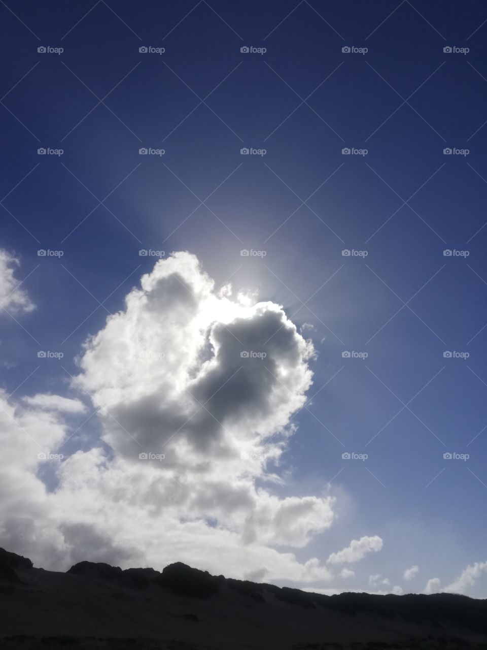 Magnificent view of sky and clouds infront of sun.