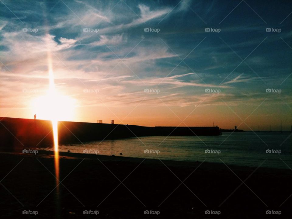 Sunset in the harbour