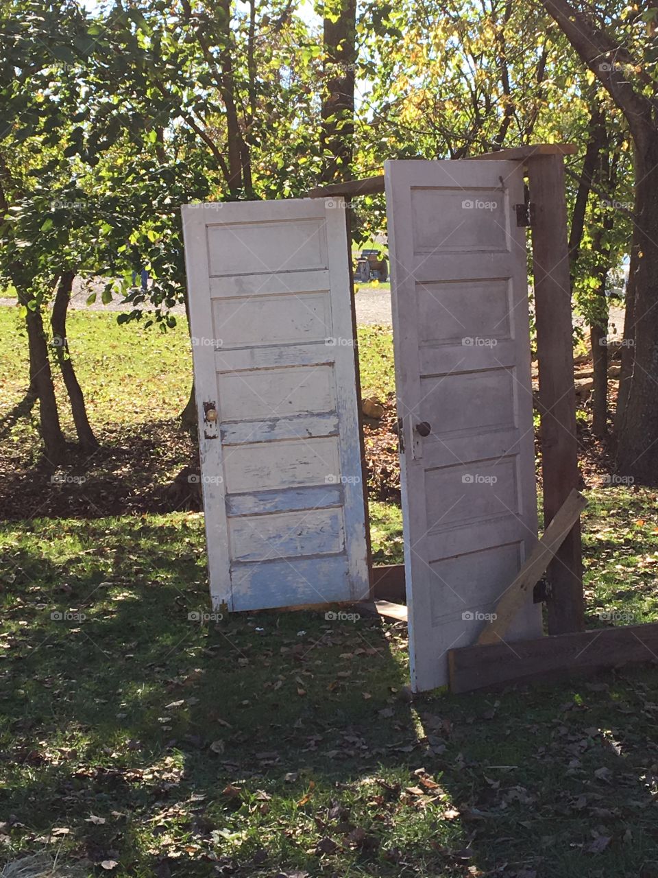 Doors in a field
