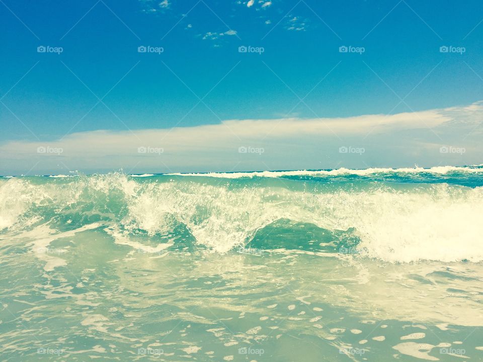 Clear Blue Beach Wave