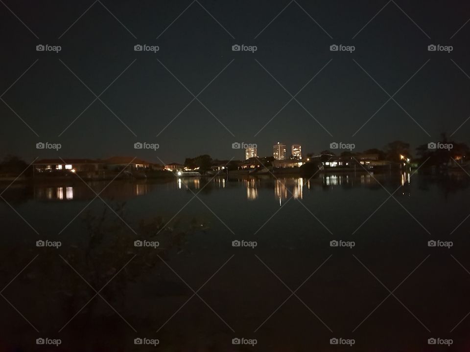 Hide Tide Night River Reflection
