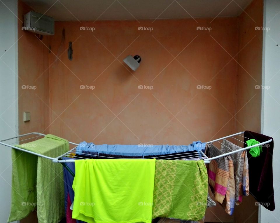 drying laundry