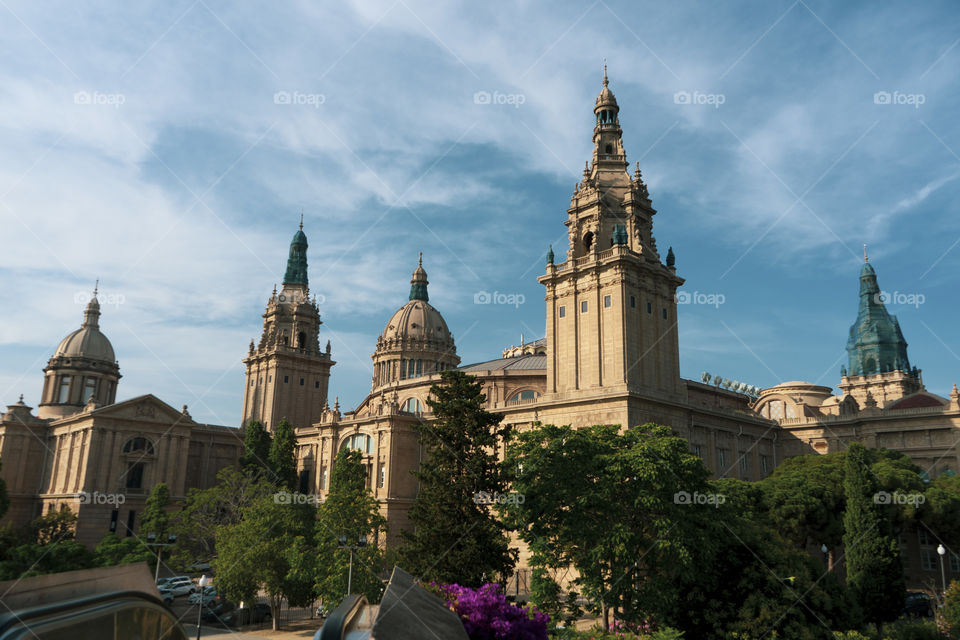 Museum on Montjuic in Barcelona. Imposing and majestic it stands out behind the magic fountain.