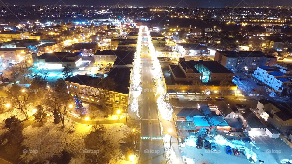 little town downtown drone