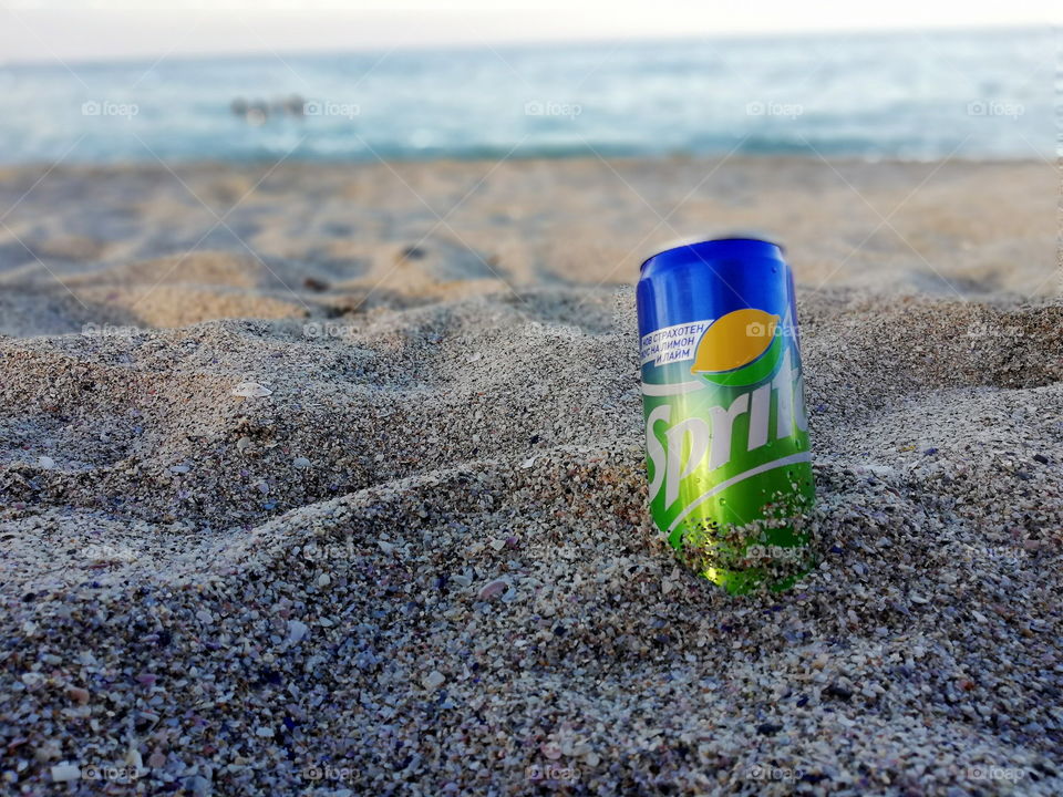The best way to relax and take the maximum break. A combination of sea, silence and can of Sprite.