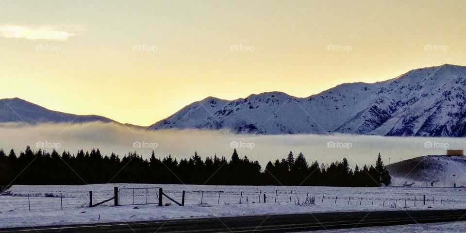 Winter Sunrise South Isle Nee Zealand