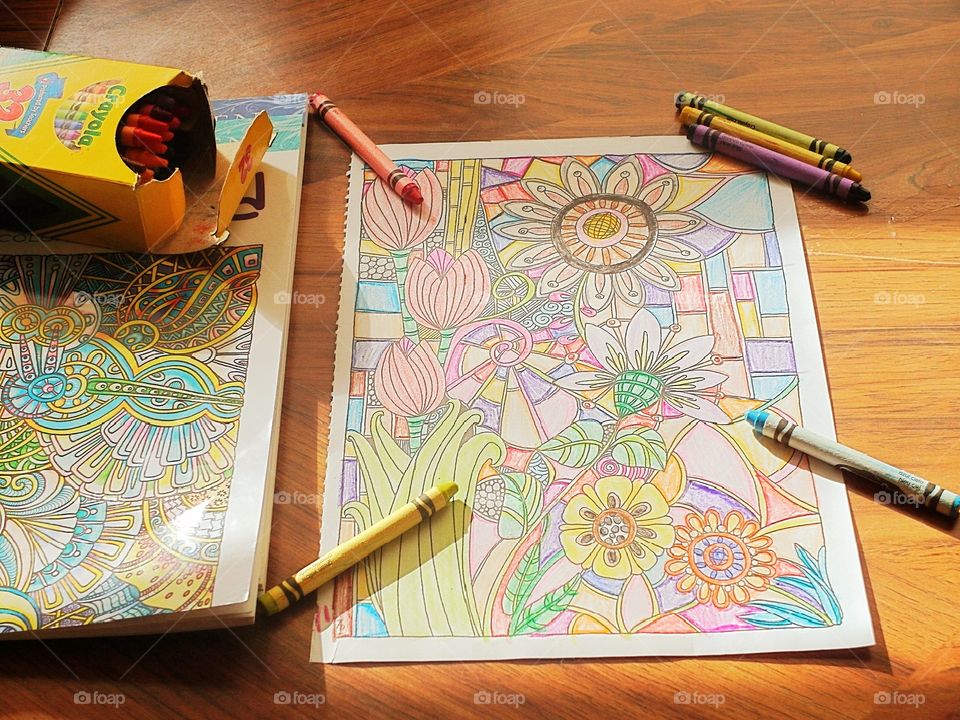 Crayola crayons and coloring book