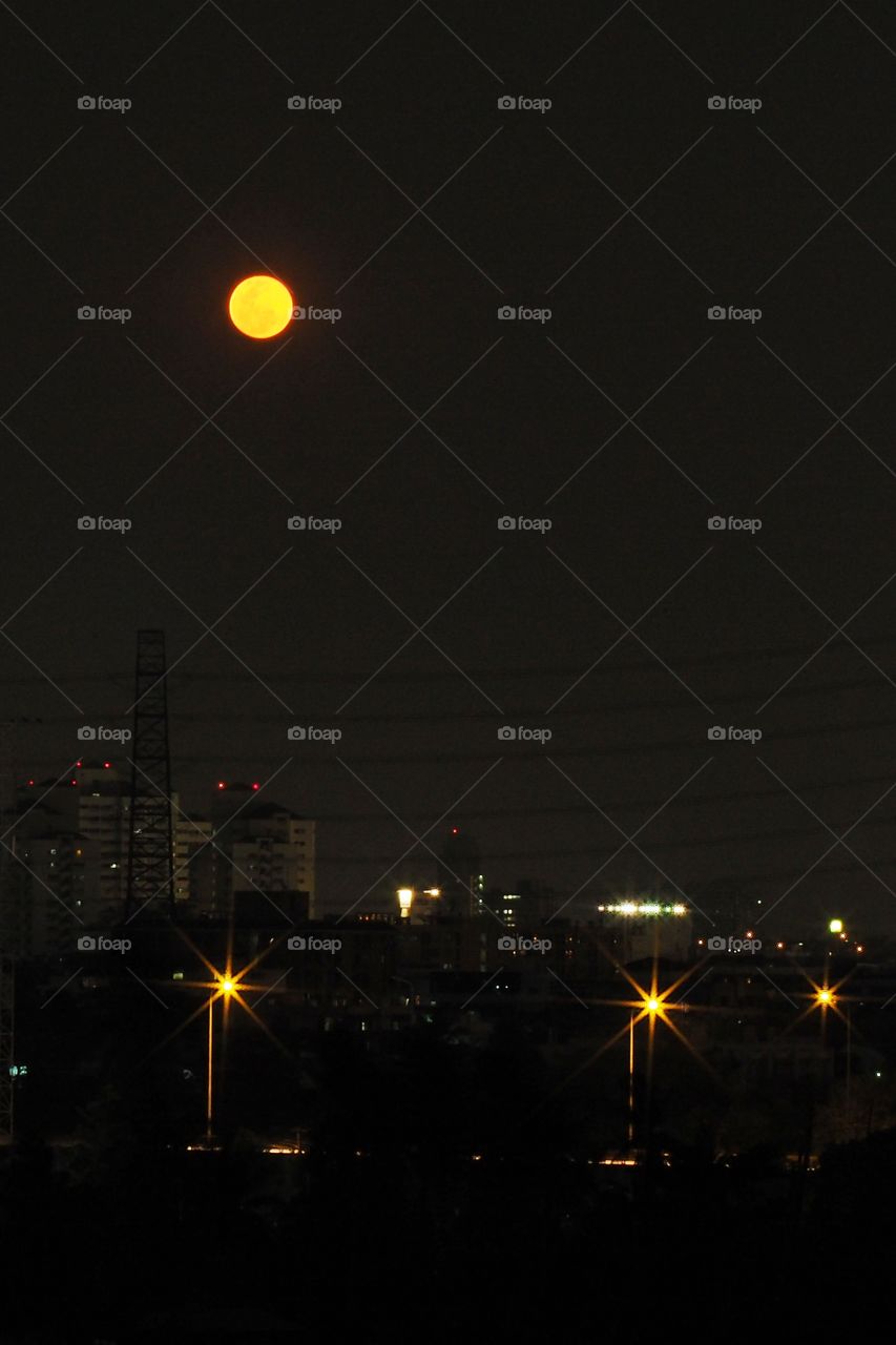 Moon in the city