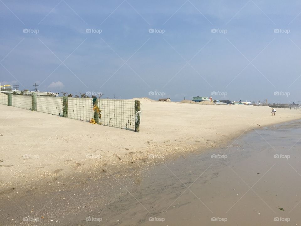 Empty Beach. This is where Funtown once stood before the fire on the boardwalk in Seaside. 