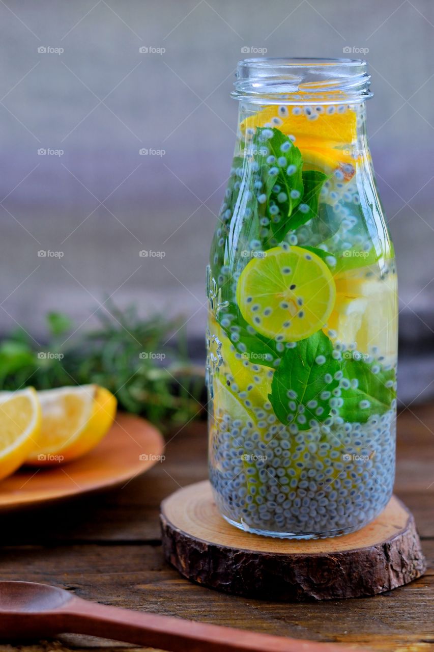 lime and Basil seeds juice