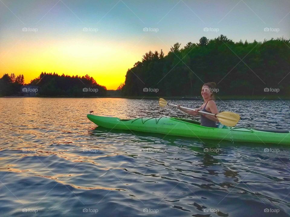 Kayak into the sunset