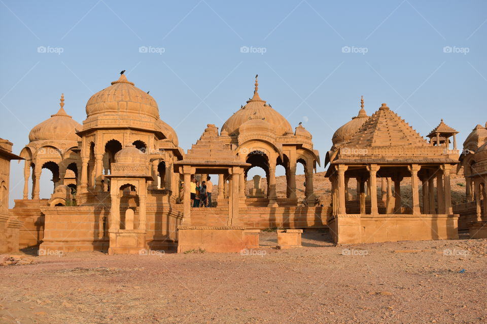 ancient cenotaphs in bada baag jaisalmer Rajasthan India