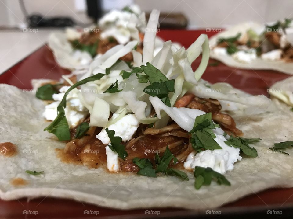 Pulled chicken taco