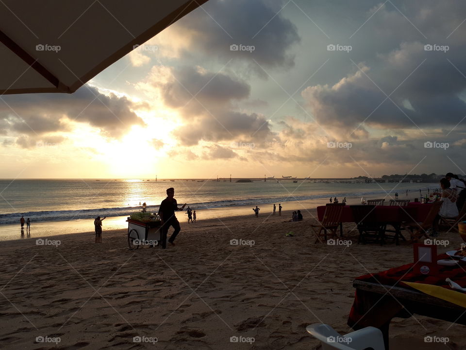jimbaran beach bali at sunset