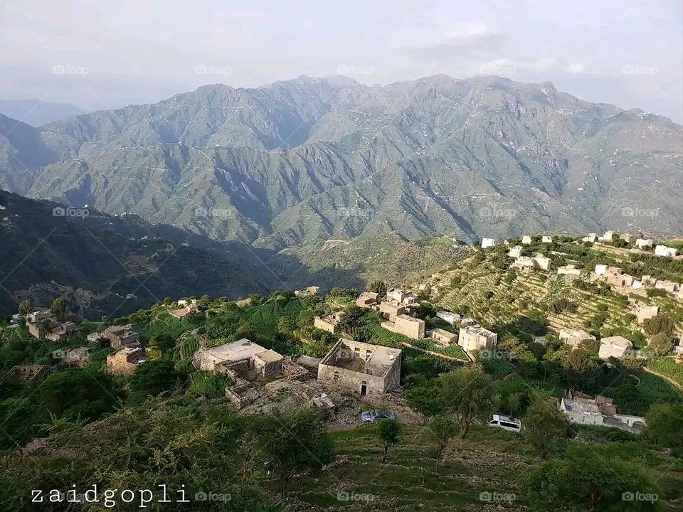 Glory be to God, the magnificent and picturesque view and the natural green trees are a view that is nothing more wonderful than it