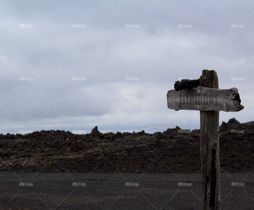 Old school sign in Iceland, loving this vast landscape
