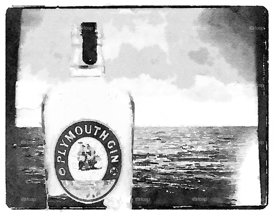 Ocean scene with bottle