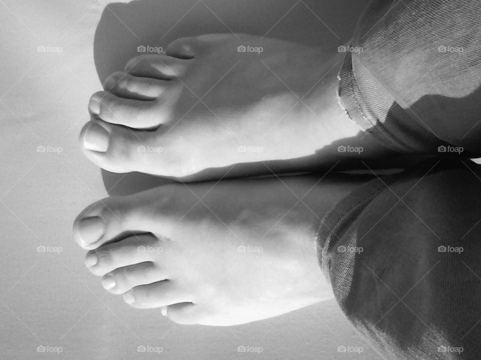feet and jeans black and white