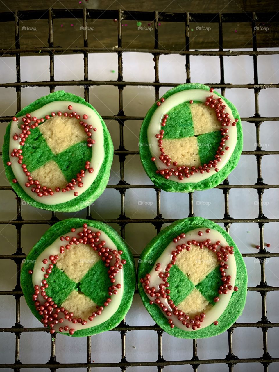 Christmas cookies on cooling rack