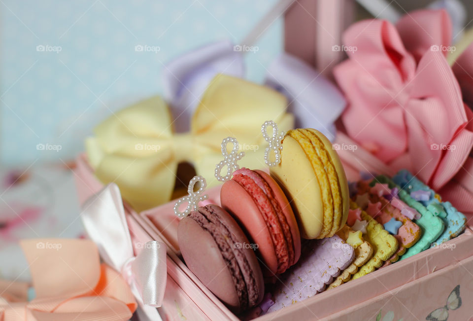 pastel sweets macarons 