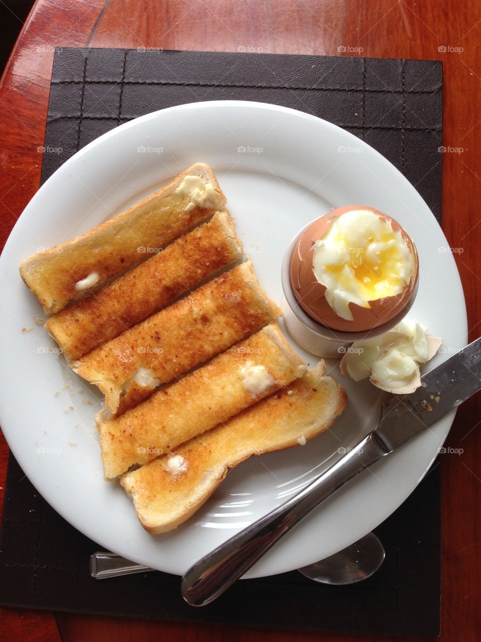 Boiled egg & soldiers. Boiled egg & soldiers