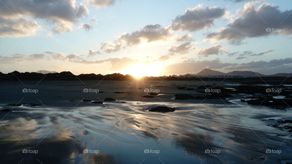 Lanzarote in the winter, very windy Famara beach walk