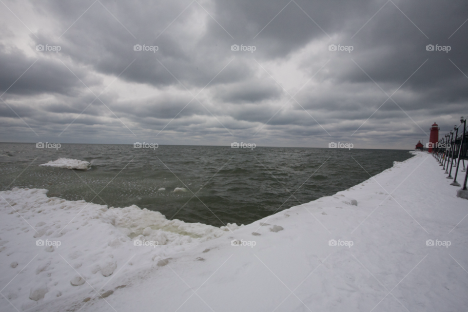 winter icy lake michigan by camcrazy