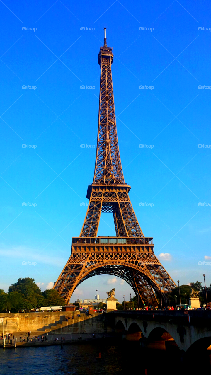 Eiffel Tower. sunny, beautiful day in Paris