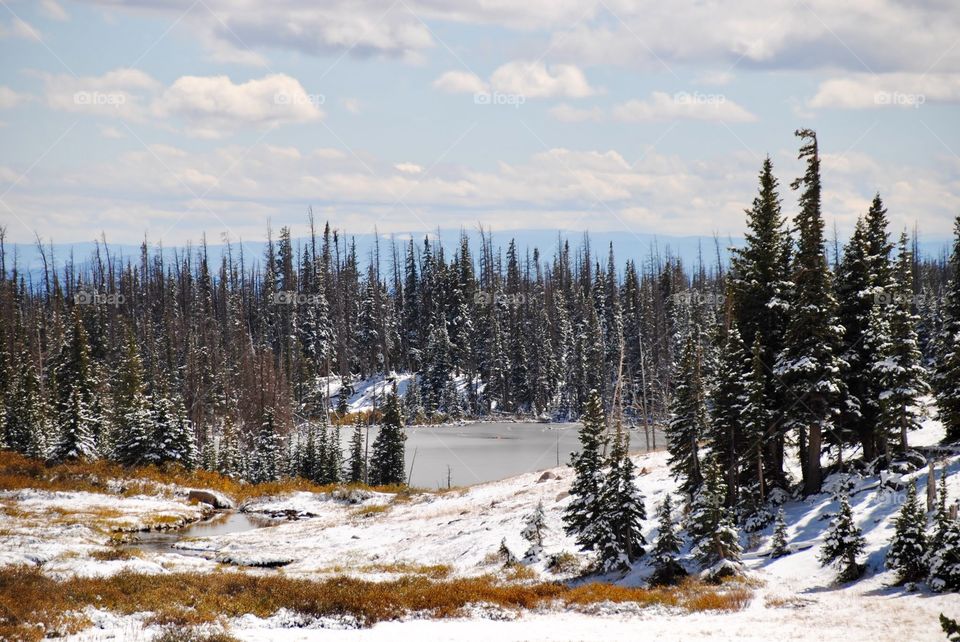 Small Snowy Mountain Lake