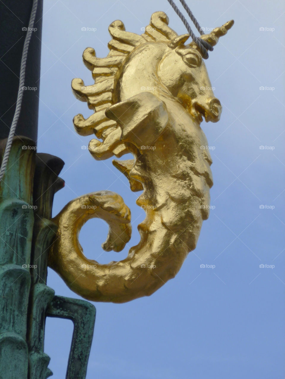 gold arts golden seahorse by leilaelisabeth
