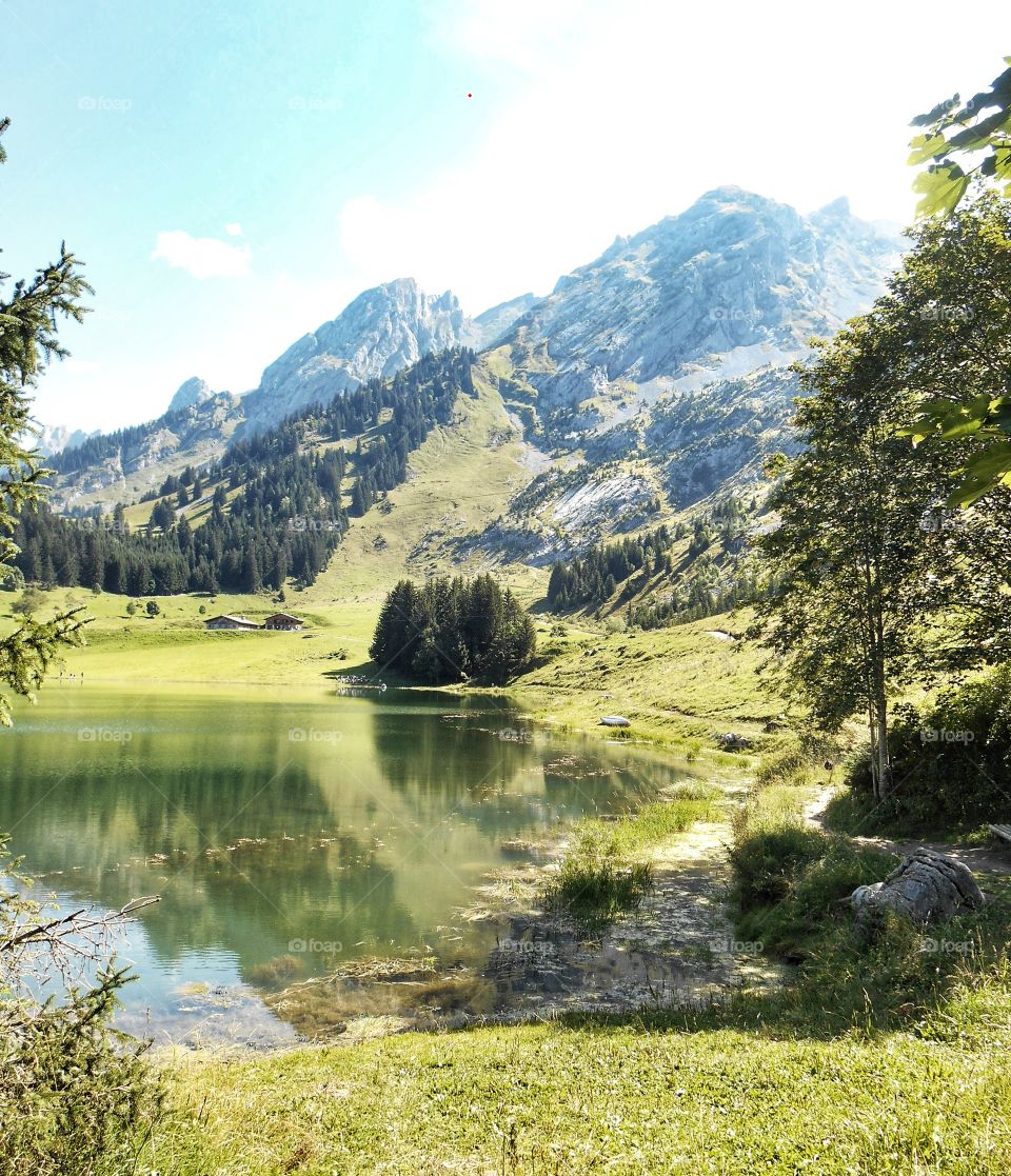 Un lac dans un écrin de verdure de la montagne française