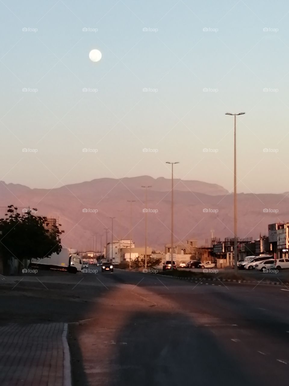 Moon above the mountain