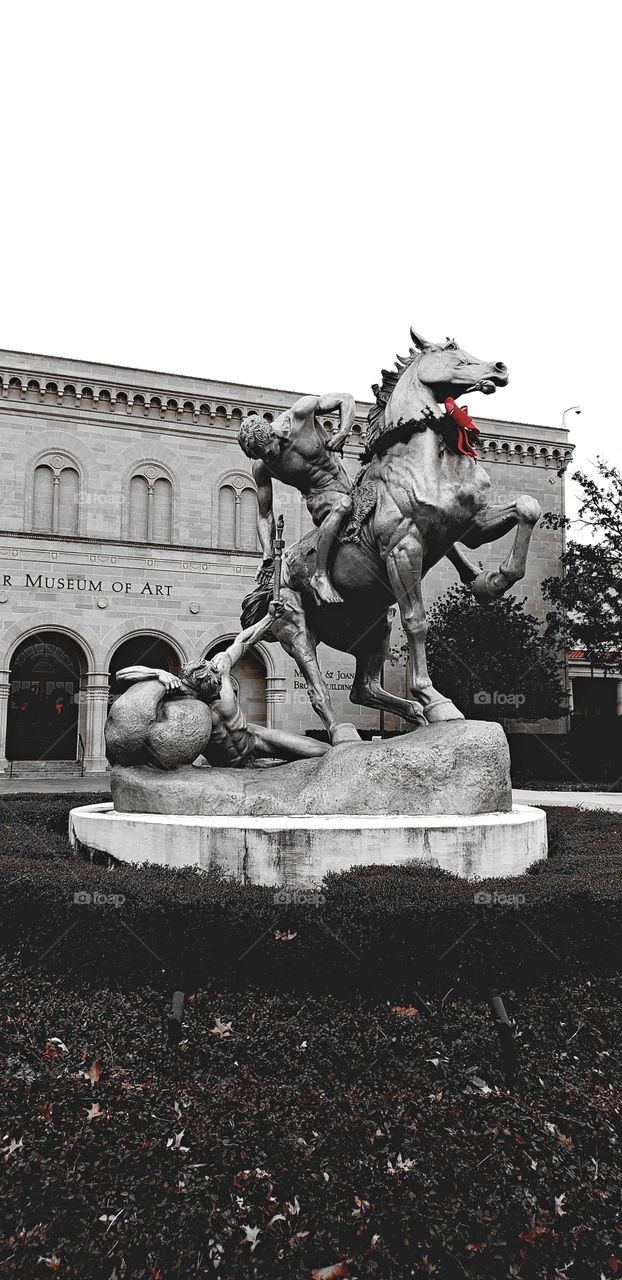 horse and man statue
