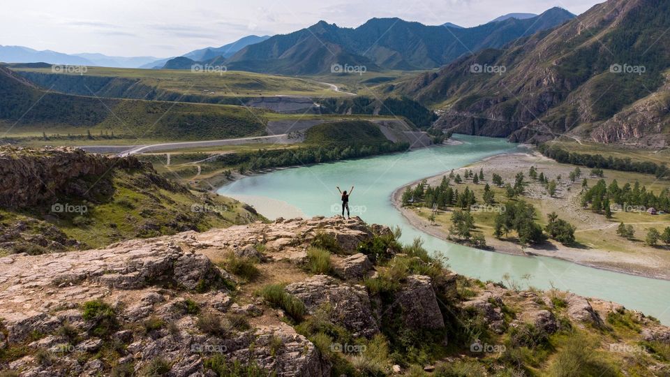 Young woman enjoying the view. 