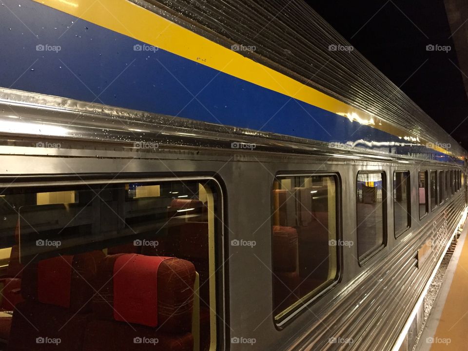 Via Rail's LRC stainless steel train cars, Montreal's Central Station