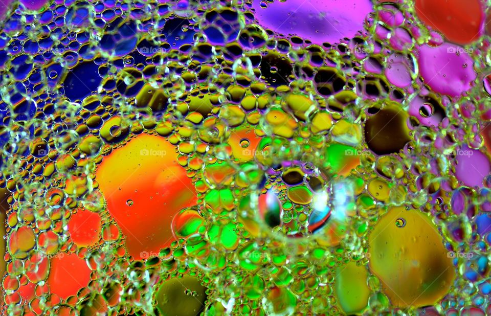 Colourful soap bubbles