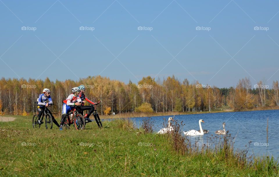 riding bikes, people with bikes, outside, sports lifestyle