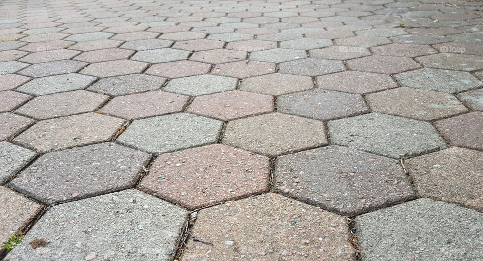 Symmetry, hexagon stone pattern 