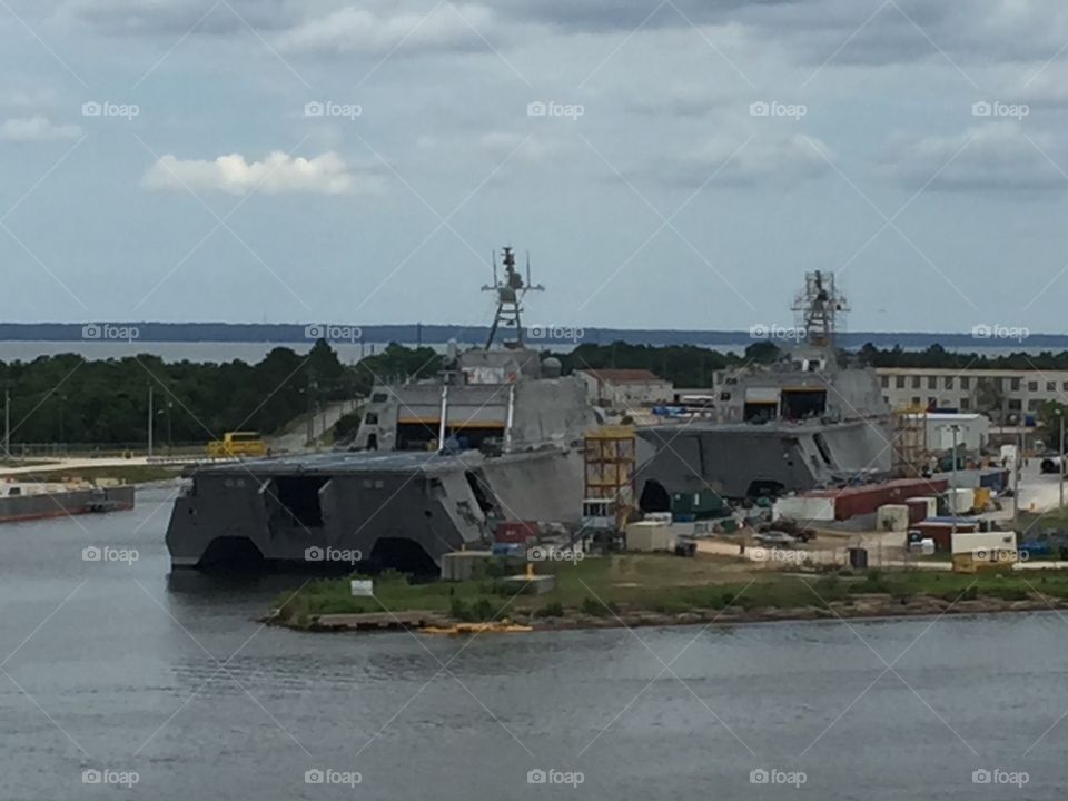 They were warships being built at the dock