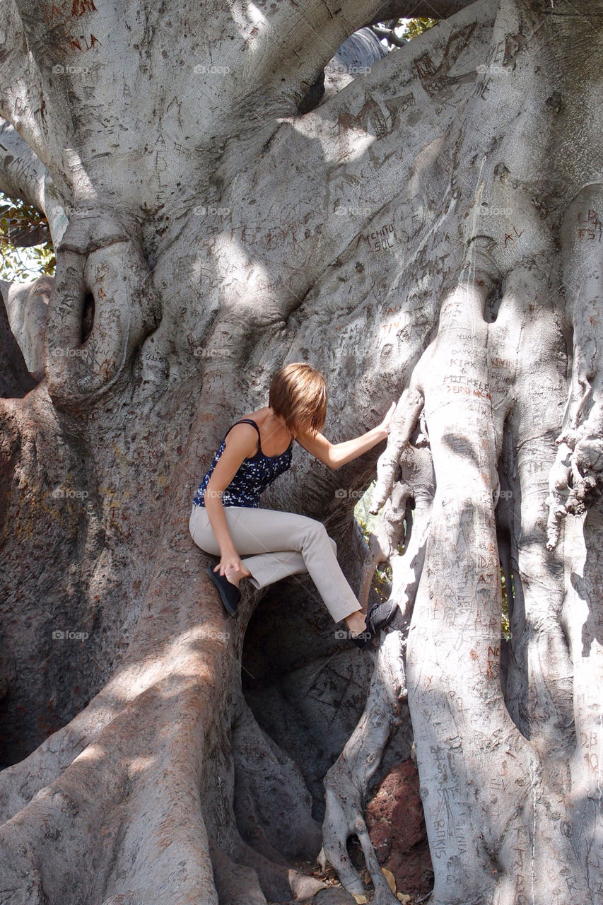 girl woman tree balance by lenusik