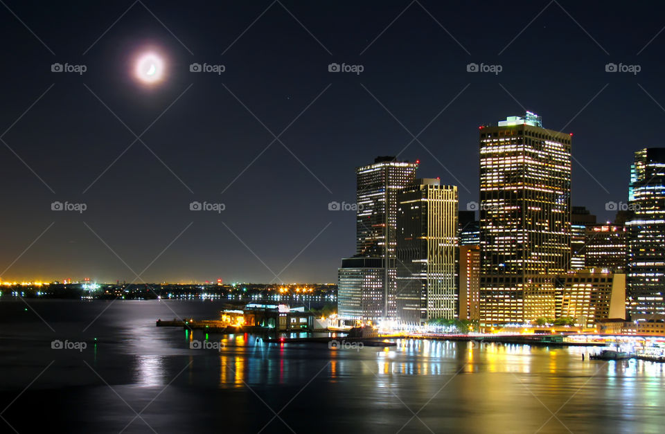 Manhattan under moonlight 