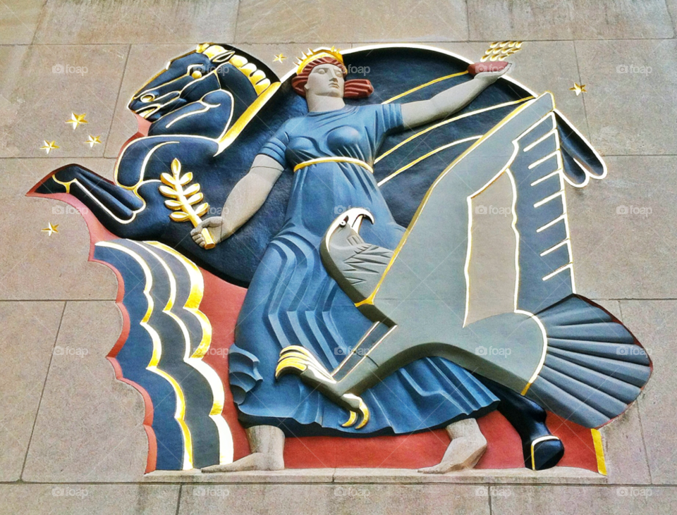 woman art building bird by delvec