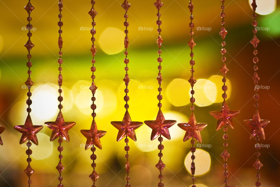 Close-up of beaded curtain
