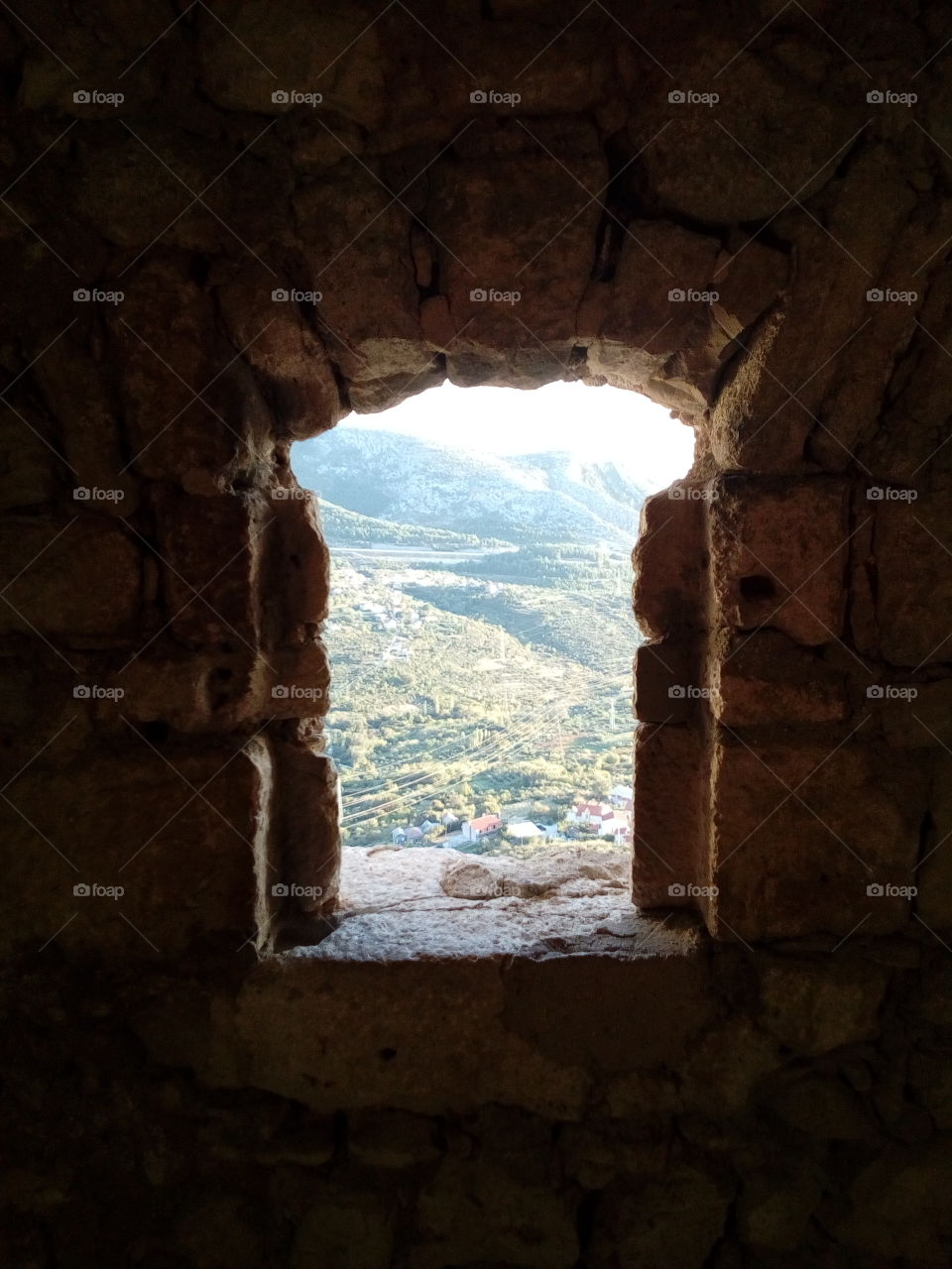 Medieval window in Klis fortress.