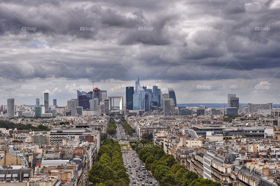 Paris, France from l'arc de triomphe 